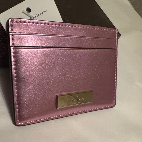 Kate Spade Metallic Quartz Pink Card Holder - Picture 4 of 10